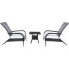 SAFAVIEH Outdoor Collection Edna Natural/White Cushion 3-Piece Lounge Set with Table (PAT7719D)(Black/White)