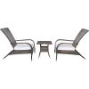 SAFAVIEH Outdoor Collection Edna Natural/White Cushion 3-Piece Lounge Set with Table (PAT7719D)(Grey Brown/White)