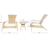 SAFAVIEH Outdoor Collection Edna Natural/White Cushion 3-Piece Lounge Set with Table (PAT7719D)(Natural/White)