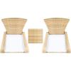 SAFAVIEH Outdoor Collection Edna Natural/White Cushion 3-Piece Lounge Set with Table (PAT7719D)(Natural/White)