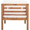 SAFAVIEH Outdoor Collection Kinnell Natural Acacia Wood/Grey Cushion Armchair(Natural/Beige)