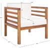 SAFAVIEH Outdoor Collection Kinnell Natural Acacia Wood/Grey Cushion Armchair(Natural/Beige)
