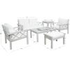 SAFAVIEH Outdoor Collection Loanna Natural/Light Grey Cushion Solid Wood 6-Piece Conversation Patio Set(Grey/Beige)