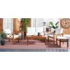 SAFAVIEH Outdoor Collection Loanna Natural/Light Grey Cushion Solid Wood 6-Piece Conversation Patio Set(Natural/Beige)