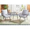 SAFAVIEH Outdoor Collection Londyn Grey 3-Piece Patio Conversation Set(Grey)