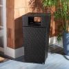 SAFAVIEH Outdoor Collection Mazeli Grey Brown Woven Square Lid Trash Bin (Fully Assembled) PAT7512C(Black)