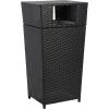 SAFAVIEH Outdoor Collection Mazeli Grey Brown Woven Square Lid Trash Bin (Fully Assembled) PAT7512C(Black)