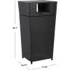 SAFAVIEH Outdoor Collection Mazeli Grey Brown Woven Square Lid Trash Bin (Fully Assembled) PAT7512C(Black)