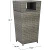 SAFAVIEH Outdoor Collection Mazeli Grey Brown Woven Square Lid Trash Bin (Fully Assembled) PAT7512C(Gray)