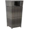 SAFAVIEH Outdoor Collection Mazeli Grey Brown Woven Square Lid Trash Bin (Fully Assembled) PAT7512C(Grey Brown)