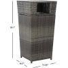 SAFAVIEH Outdoor Collection Mazeli Grey Brown Woven Square Lid Trash Bin (Fully Assembled) PAT7512C(Grey Brown)