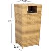 SAFAVIEH Outdoor Collection Mazeli Grey Brown Woven Square Lid Trash Bin (Fully Assembled) PAT7512C(Natural)