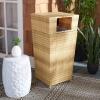 SAFAVIEH Outdoor Collection Mazeli Grey Brown Woven Square Lid Trash Bin (Fully Assembled) PAT7512C(Natural)