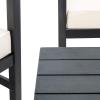SAFAVIEH Outdoor Collection Montez Natural/ Beige Cushions/ Navy Pillows 4-Piece Conversation Patio Set(Black / Beige + Bolster P)