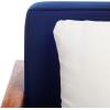 SAFAVIEH Outdoor Collection Montez Natural/ Beige Cushions/ Navy Pillows 4-Piece Conversation Patio Set(Natural / Navy + Solid Pillow)