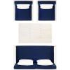 SAFAVIEH Outdoor Collection Montez Natural/ Beige Cushions/ Navy Pillows 4-Piece Conversation Patio Set(White / Navy + Solid Pillow)