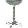 SAFAVIEH Outdoor Collection Orian Antique Dark Green Wrought Iron Bird Bath(Antique Dark Green)