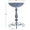SAFAVIEH Outdoor Collection Orian Antique Dark Green Wrought Iron Bird Bath(Mossy Blue)