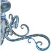 SAFAVIEH Outdoor Collection Orian Antique Dark Green Wrought Iron Bird Bath(Mossy Blue)