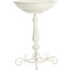 SAFAVIEH Outdoor Collection Orian Antique Dark Green Wrought Iron Bird Bath(Pearl White)
