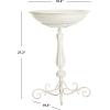 SAFAVIEH Outdoor Collection Orian Antique Dark Green Wrought Iron Bird Bath(Pearl White)