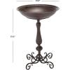 SAFAVIEH Outdoor Collection Orian Antique Dark Green Wrought Iron Bird Bath(Rustic Brown)