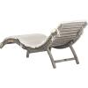 SAFAVIEH Outdoor Collection Pacifica Natural Brown Solid Wood/Navy Cushion 3-Piece Chaise Lounge Set with Table (PAT7020C)(Grey/Beige)