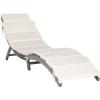 SAFAVIEH Outdoor Collection Pacifica Natural Brown Solid Wood/Navy Cushion 3-Piece Chaise Lounge Set with Table (PAT7020C)(Grey/Beige)