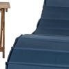 SAFAVIEH Outdoor Collection Pacifica Natural Brown Solid Wood/Navy Cushion 3-Piece Chaise Lounge Set with Table (PAT7020C)(Natural/Navy)