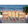SAFAVIEH Outdoor Collection Pate White/ Navy Cushions/ Stripe Pillows 3-Piece Bar Table Bistro Set(Natural / Beige + Solid Pillow)