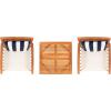 SAFAVIEH Outdoor Collection Pate White/ Navy Cushions/ Stripe Pillows 3-Piece Bar Table Bistro Set(Natural / Beige + Thick Stripe P)