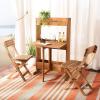 SAFAVIEH PAT7047A Outdoor Collection Barley Natural Flower Shelf 3-Piece Bistro Set(Natural)