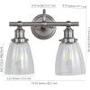 SAFAVIEH SCN4045A Layton Brush Nickel and Clear 2-Light Bathroom (LED Bulbs Included) Sconce