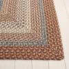 SAFAVIEH Washable Rug Outdoor Braided Collection – 8′ x 10′, Brown & Multi, Handmade & Reversible, Non-Shedding & Easy to Clean, Ideal for Patio, Backyard, Mudroom (BRD313A)(Brown/Multi)