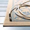 SAFAVIEH Washable Rug Outdoor Courtyard Collection – 4′ x 5’7″, Terracotta & Natural, Non-Shedding & Easy Cleaning, Ideal for Patio, Backyard, Mudroom (CY2098-3202)(Natural/Blue)