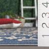 SAFAVIEH Washable Rug Outdoor Courtyard Collection – 4′ x 5’7″, Terracotta & Natural, Non-Shedding & Easy Cleaning, Ideal for Patio, Backyard, Mudroom (CY2098-3202)(Blue/Natural)