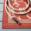 SAFAVIEH Washable Rug Outdoor Courtyard Collection – 4′ x 5’7″, Terracotta & Natural, Non-Shedding & Easy Cleaning, Ideal for Patio, Backyard, Mudroom (CY2098-3202)(Red/Natural)