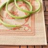 SAFAVIEH Washable Rug Outdoor Courtyard Collection – 4′ x 5’7″, Terracotta & Natural, Non-Shedding & Easy Cleaning, Ideal for Patio, Backyard, Mudroom (CY2098-3202)(Natural/Terra)