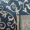 SAFAVIEH Washable Rug Outdoor Courtyard Collection – 4′ x 5’7″, Terracotta & Natural, Non-Shedding & Easy Cleaning, Ideal for Patio, Backyard, Mudroom (CY2098-3202)(Navy/Beige)