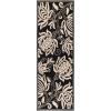 SAFAVIEH Washable Rug Outdoor Courtyard Collection – 5’3″ x 7’7″, Chocolate & Natural, Non-Shedding & Easy Cleaning, Ideal for Patio, Backyard, Mudroom (CY2961-3409)(Black/Sand)