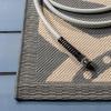 SAFAVIEH Washable Rug Outdoor Courtyard Collection – 5’3″ x 7’7″, Chocolate & Natural, Non-Shedding & Easy Cleaning, Ideal for Patio, Backyard, Mudroom (CY2961-3409)(Grey/Natural)