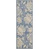 SAFAVIEH Washable Rug Outdoor Courtyard Collection – 5’3″ x 7’7″, Chocolate & Natural, Non-Shedding & Easy Cleaning, Ideal for Patio, Backyard, Mudroom (CY2961-3409)(Blue/Natural)
