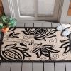 SAFAVIEH Washable Rug Outdoor Courtyard Collection – 5’3″ x 7’7″, Chocolate & Natural, Non-Shedding & Easy Cleaning, Ideal for Patio, Backyard, Mudroom (CY2961-3409)(Sand/Black)