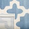 SAFAVIEH Washable Rug Outdoor Courtyard Collection – 6’7″ x 9’6″, Green & Beige, Non-Shedding & Easy Cleaning, Ideal for Patio, Backyard, Mudroom (CY6913-244)(Blue/Beige)
