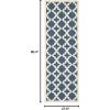 SAFAVIEH Washable Rug Outdoor Courtyard Collection – 6’7″ x 9’6″, Green & Beige, Non-Shedding & Easy Cleaning, Ideal for Patio, Backyard, Mudroom (CY6913-244)(Navy/Beige)