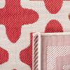 SAFAVIEH Washable Rug Outdoor Courtyard Collection – 6’7″ x 9’6″, Green & Beige, Non-Shedding & Easy Cleaning, Ideal for Patio, Backyard, Mudroom (CY6913-244)(Red/Bone)