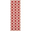 SAFAVIEH Washable Rug Outdoor Courtyard Collection – 6’7″ x 9’6″, Green & Beige, Non-Shedding & Easy Cleaning, Ideal for Patio, Backyard, Mudroom (CY6913-244)(Red/Bone)