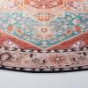 SAFAVIEH Washable Rug Tucson Collection – 8′ x 10′, Aqua & Rust, Slip Resistant & Easy to Clean, Ideal for Living Room, Bedroom, Dining Space (TSN120J)(Aqua/Rust)