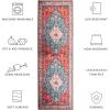 SAFAVIEH Washable Rug Tucson Collection – 8′ x 10′, Beige & Blue, Slip Resistant & Easy to Clean, Ideal for Living Room, Bedroom, Dining Space (TSN104B)(Beige/Blue)