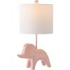 Safavieh Kids Lighting Collection Ellie Elephant White Ceramic 20-inch Bedroom Living Room Home Office Desk Nightstand Table Lamp (LED Bulb Included)(Pink)